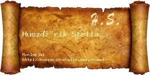 Huszárik Stella névjegykártya